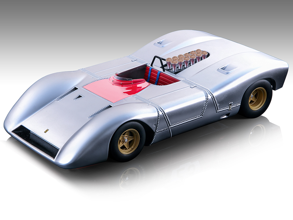 Ferrari 612 Can-Am Aluminum Metallic "Press Version" (1968) "Mythos Series" Limited Edition to 65 pieces Worldwide 1/18 Model Car by Tecnomodel