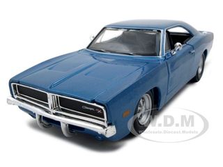 1969 Dodge Charger R/t Hemi Blue 1/25 Diecast Model Car By Maisto