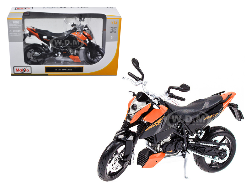 KTM 690 Duke Orange and Black 1/12 Diecast Motorcycle Model by Maisto