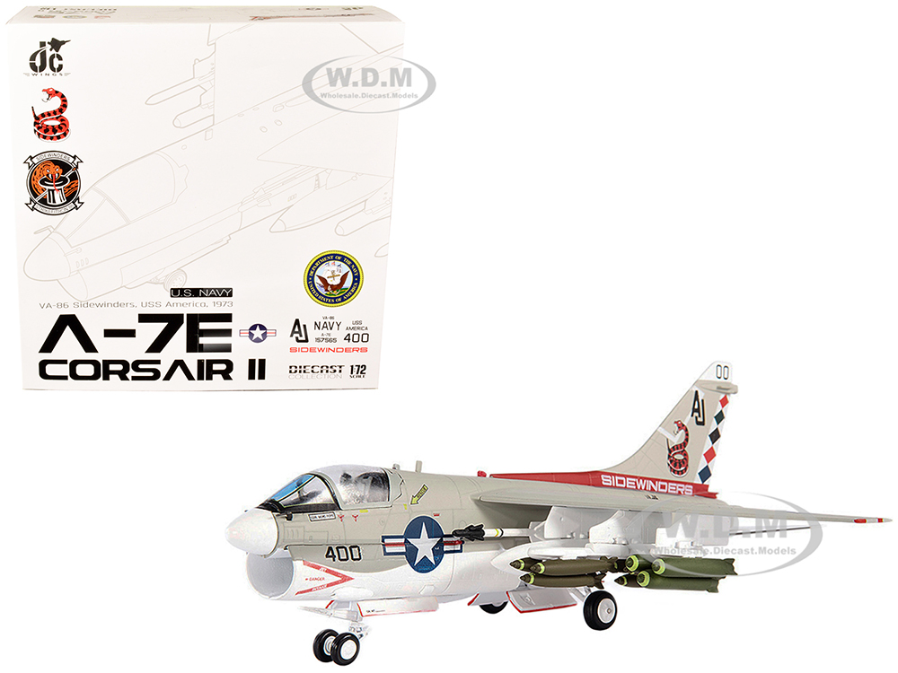 LTV A-7E Corsair II Attack Aicraft U.S. Navy VA-86 Sidewinders USS America (1973) 1/72 Diecast Model by JC Wings