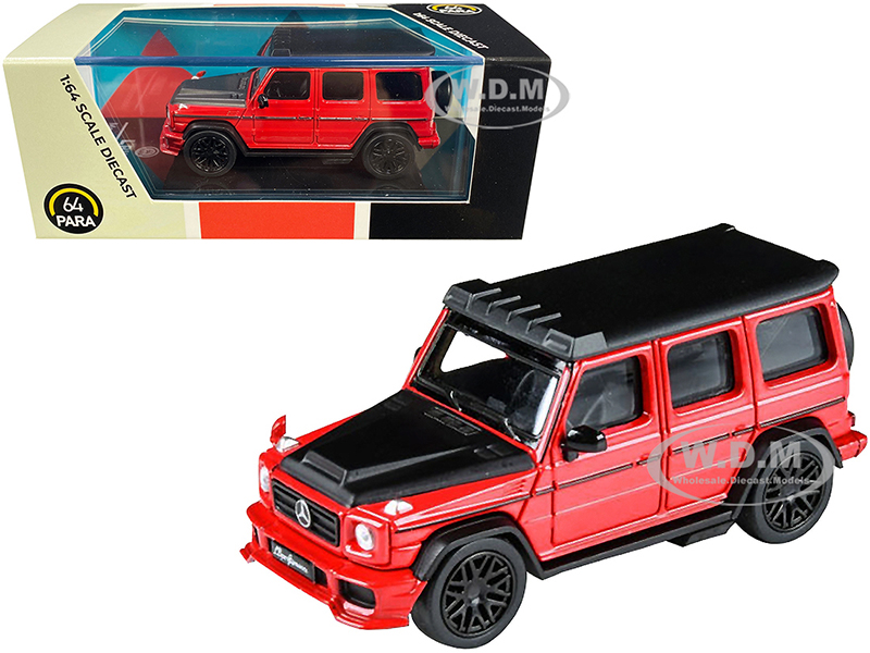 Mercedes AMG G63 Liberty Walk Wagon Red with Black Hood and Top 1/64 Diecast Model Car by Paragon Models