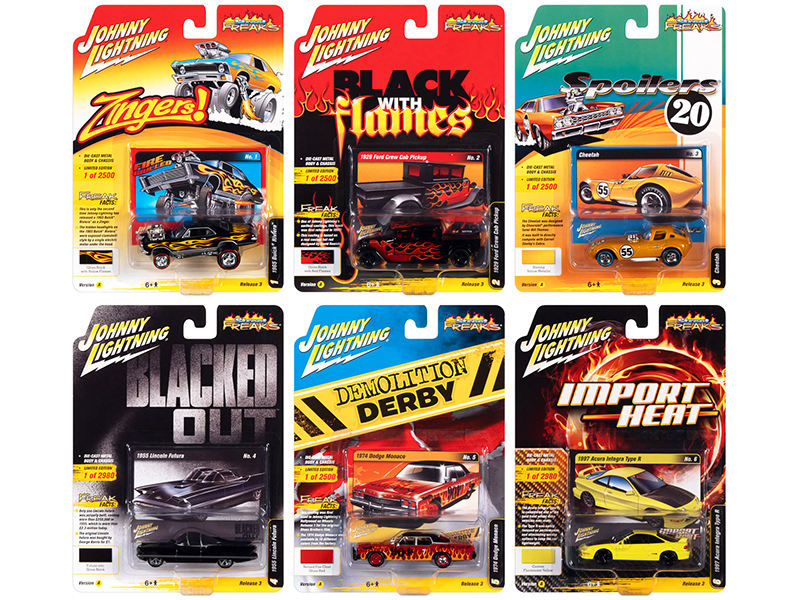 "Street Freaks" 2020 Set A of 6 Cars Release 3 1/64 Diecast Model Cars by Johnny Lightning