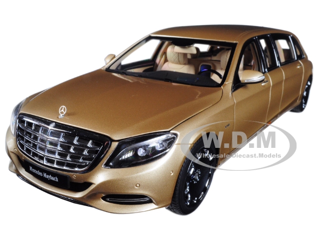 Image of Mercedes Maybach S 600 Pullman Gold 1/18 Model Car by Autoart