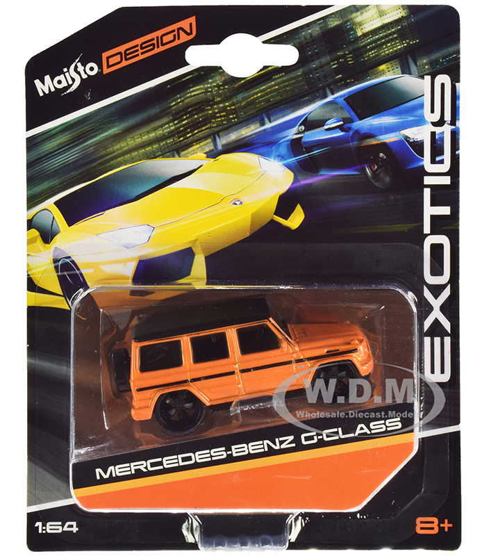 Image of Mercedes Benz G-Class Orange Metallic with Black Top "Exotics" Series 1/64 Diecast Model Car by Maisto