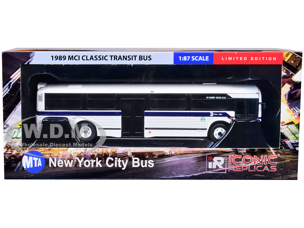 1989 MCI Classic Transit Bus MTA New York "Q11 Subway-Queens Blvd." "MTA New York City Bus" Series 1/87 Diecast Model by Iconic Replicas