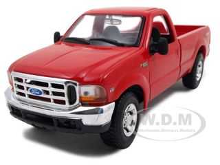 1999 Ford F-350 Super Duty Pickup Truck 4x4 Red 1/27 Diecast Model by Maisto