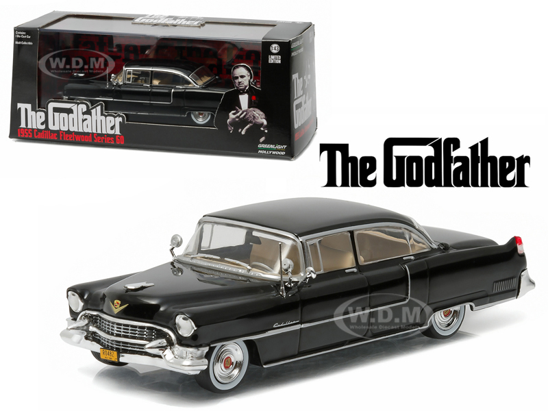 1955 Cadillac Fleetwood Series 60 Special Black "The Godfather" (1972) Movie 1/43 Diecast Model Car by Greenlight