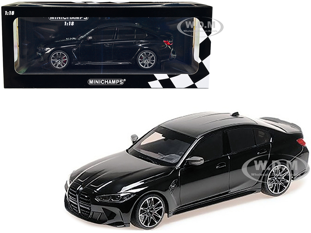 2020 BMW M3 Black Metallic with Carbon Top Limited Edition to 732 pieces Worldwide 1/18 Diecast Model Car by Minichamps