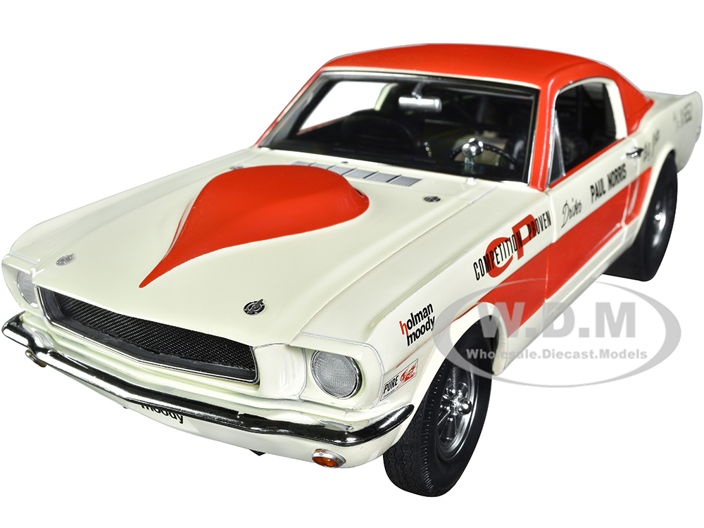 1965 Ford Mustang A/FX Red and Cream "Holman Moody" Limited Edition to 636 pieces Worldwide 1/18 Diecast Model Car by ACME