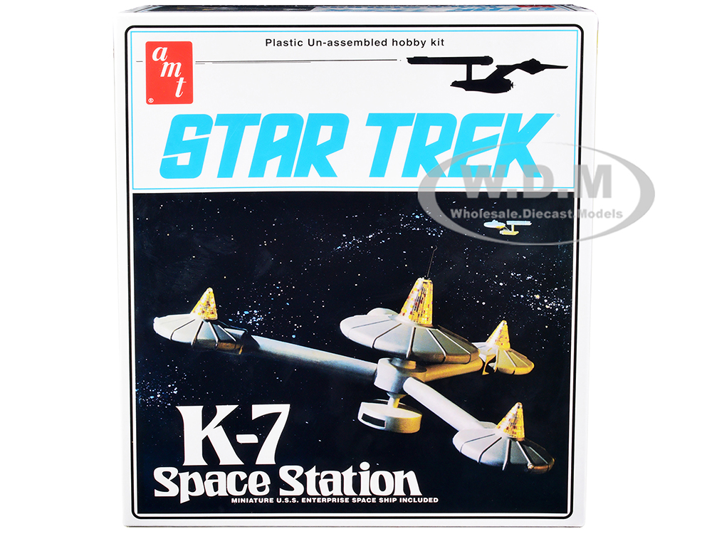 Skill 2 Model Kit K-7 Space Station Star Trek (1966-1969) TV Series 1/7600 Scale Model by AMT