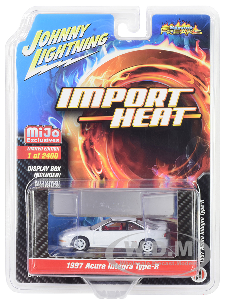 Image of 1997 Acura Integra Type R White with Red Interior "Import Heat" Limited Edition to 2400 pieces Worldwide 1/64 Diecast Model Car by Johnny Lightning