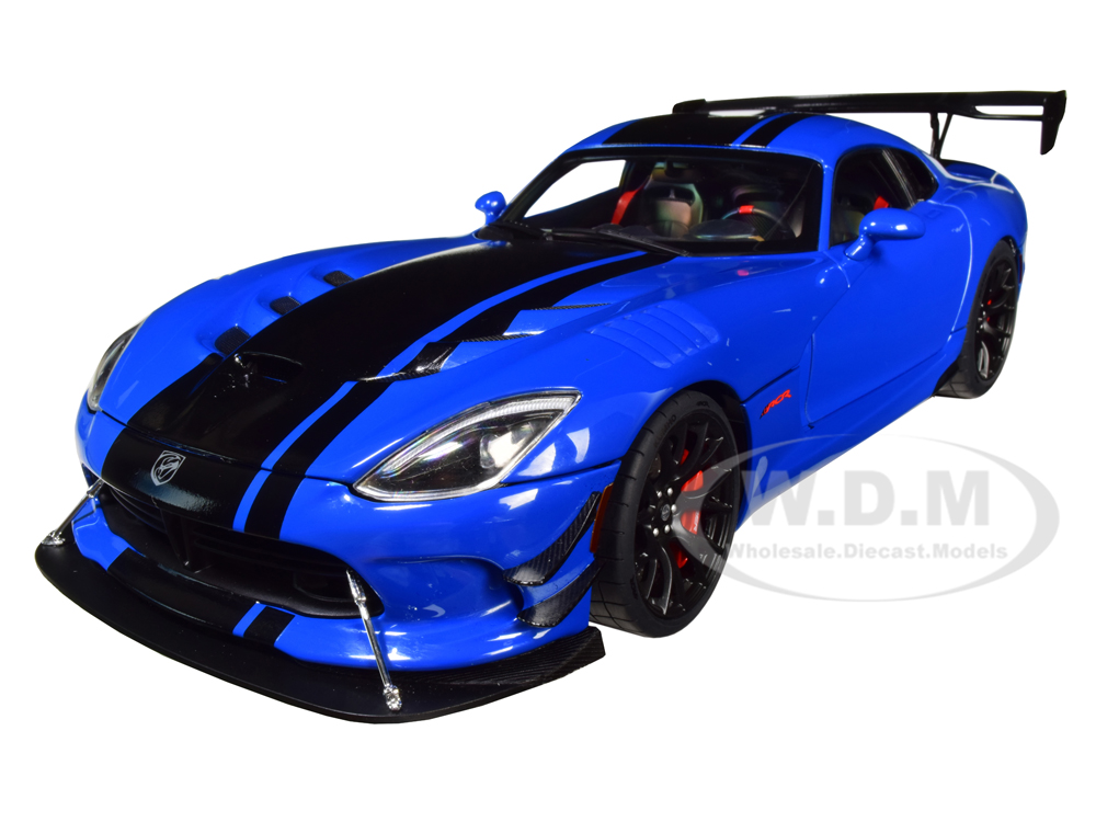 2017 Dodge Viper ACR Competition Blue With Black Stripes 1/18 Model Car By Autoart