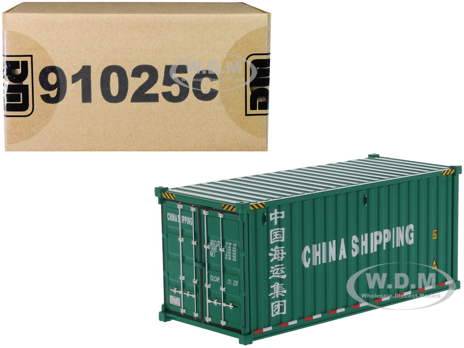 20 Dry Goods Sea Container "china Shipping" Green "transport Series" 1/50 Model By Diecast Masters