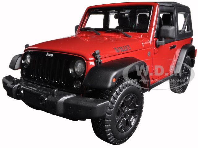 2014 Jeep Wrangler Willys Red 1/18 Diecast Model Car by Maisto