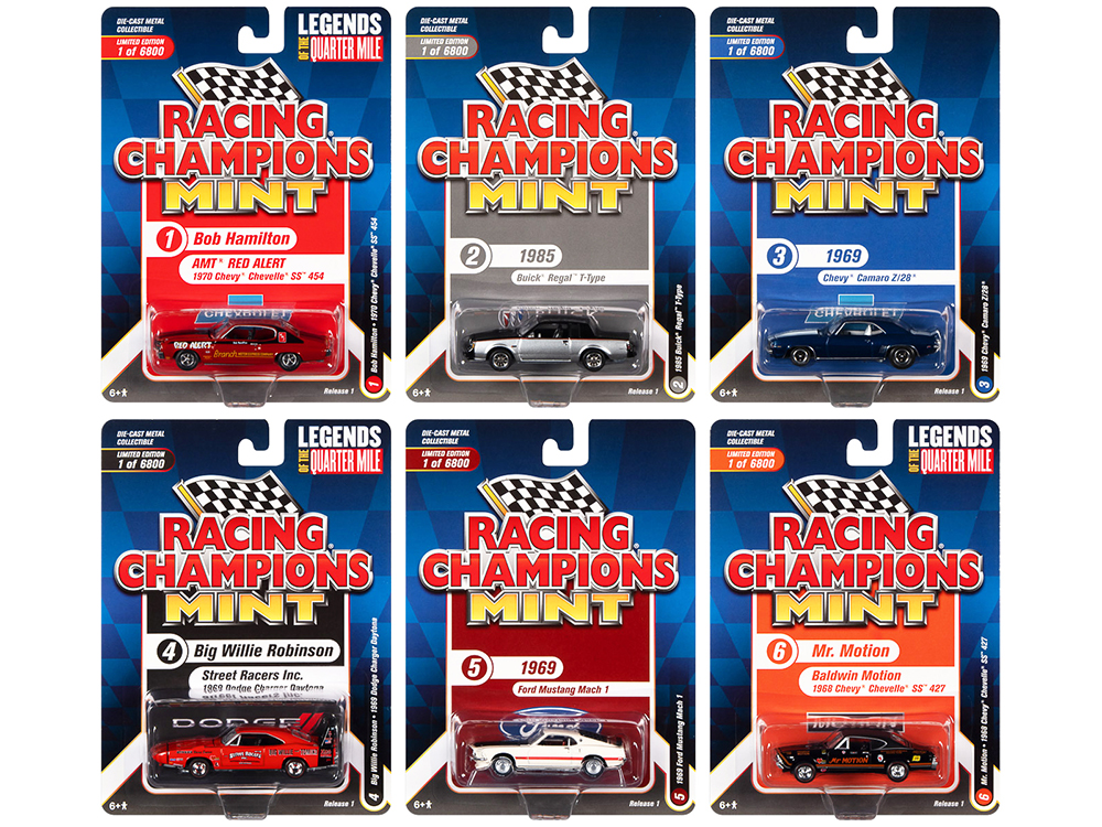 "Racing Champions Mint 2022" Set of 6 Cars Release 1 1/64 Diecast Model Cars by Racing Champions