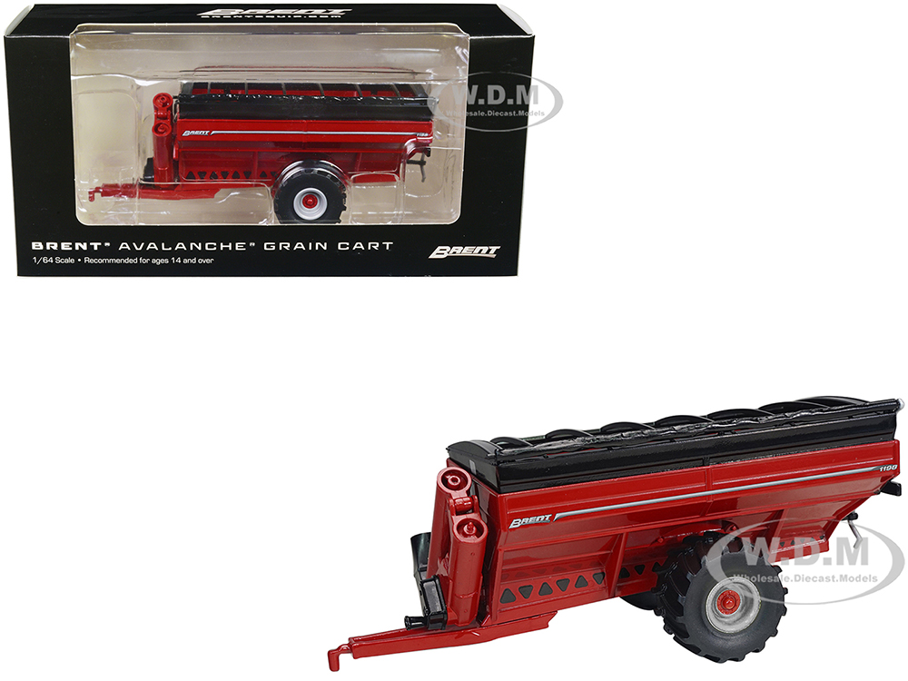 Brent 1198 Avalanche Grain Cart with Tires Red 1/64 Diecast Model by SpecCast