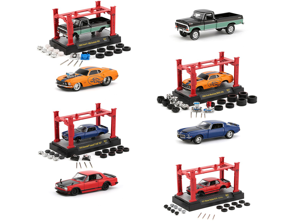 Model Kit 4 Piece Car Set Release 27 1/64 Diecast Model Cars By M2 Machines