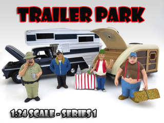 Image of "Trailer Park" Figure Set of 4 Pieces For 124 Scale Diecast Model Cars by American Diorama