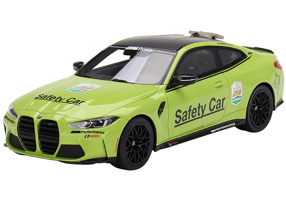 BMW M4 Safety Car Light Green with Carbon Top 24 Hours of Daytona (2022) 1/18 Model Car by Top Speed