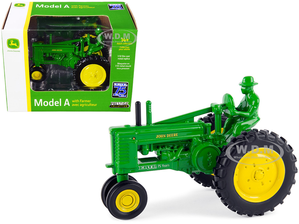 John Deere Model A Tractor Green with Diecast Farmer Figurine ERTL 75th Anniversary (1945-2020) 1/32 Diecast Model by ERTL TOMY