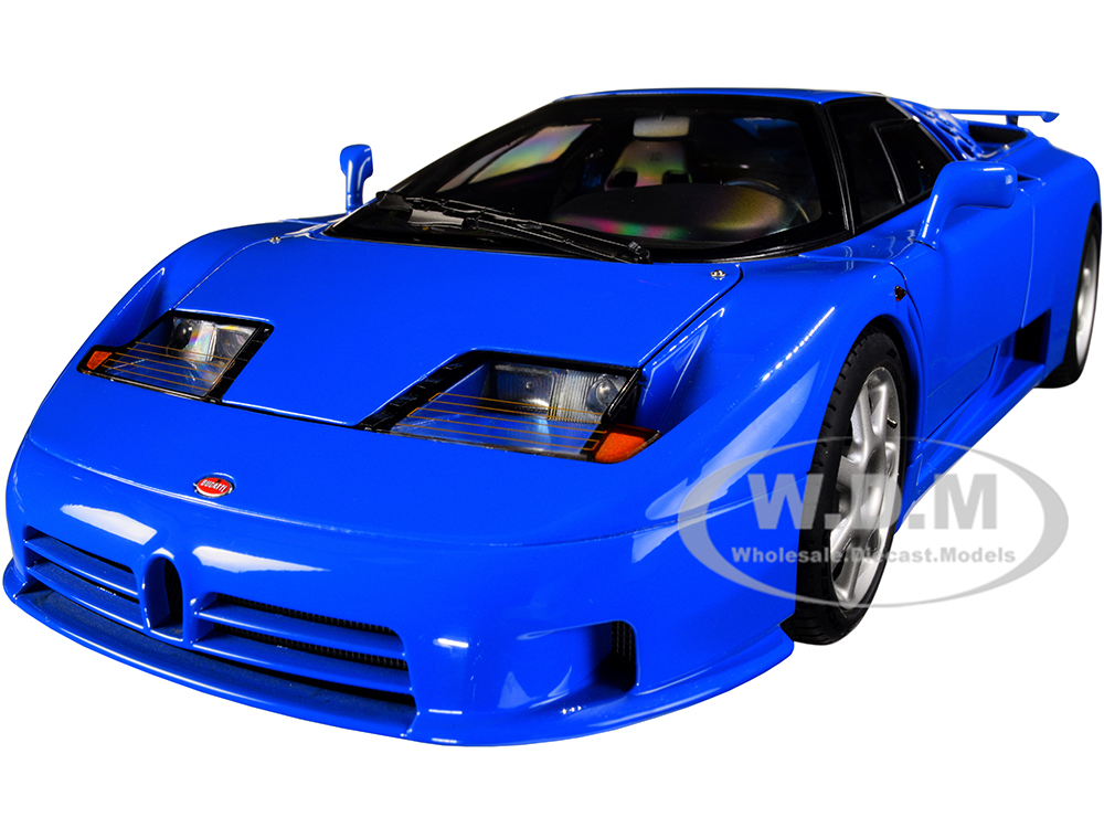 Bugatti EB110 SS Super Sport French Racing Blue with Silver Wheels 1/18 Model Car by Autoart