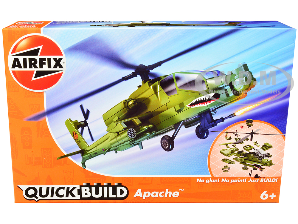 Skill 1 Model Kit  Apache Snap Together Painted Plastic Model Helicopter Kit By Airfix Quickbuild