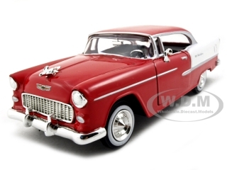 1955 Chevrolet Bel Air Red 1/24 Diecast Model Car by Motormax