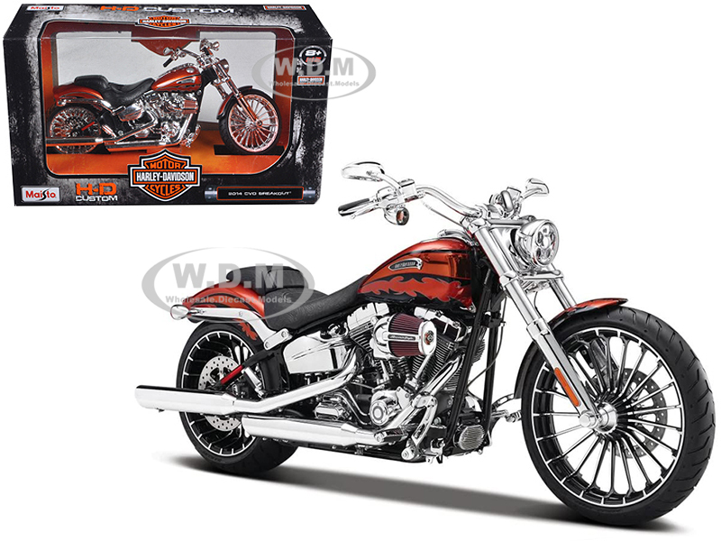 2014 Harley Davidson CVO Breakout Orange 1/12 Diecast Motorcycle Model By Maisto