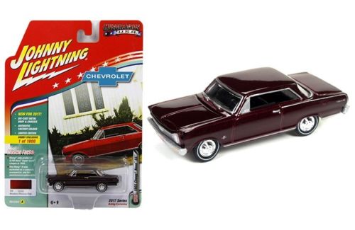 Image of 1965 Chevrolet Nova SS Madeira Maroon Poly Limited Edition to 1800pc Worldwide Hobby Exclusive "Muscle Cars USA" 1/64 Diecast Model Car by Johnny Lig