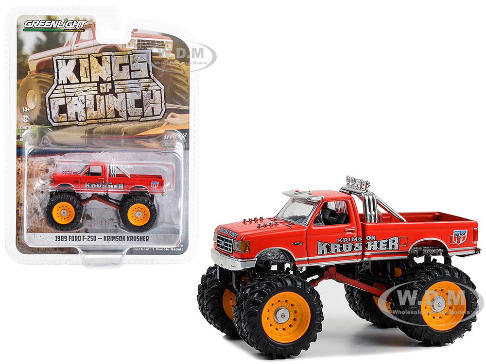 1989 Ford F-250 Monster Truck Red Krimson Krusher Kings of Crunch Series 13 1/64 Diecast Model Car by Greenlight