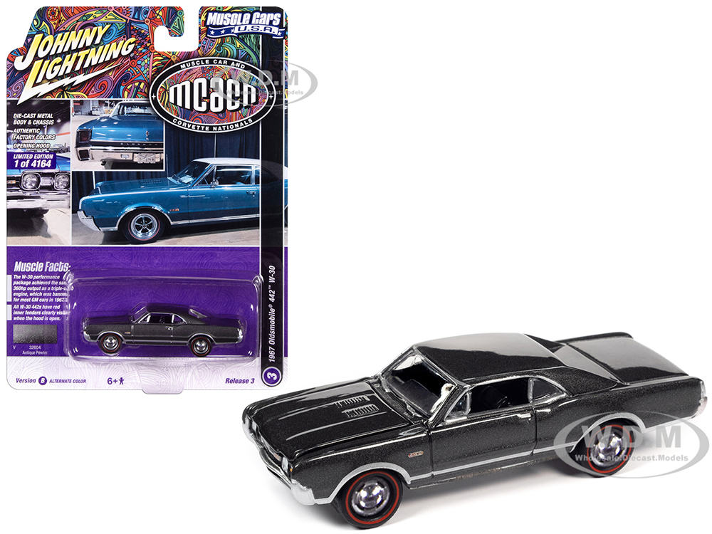 1967 Oldsmobile 442 W-30 Antique Pewter Gray Metallic "MCACN (Muscle Car and Corvette Nationals)" Limited Edition to 4164 pieces Worldwide "Muscle Ca