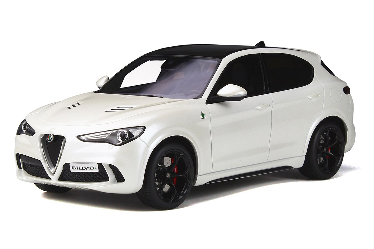 Image of Alfa Romeo Stelvio Quadrifoglio with Sunroof White Limited Edition to 1500 pieces Worldwide 1/18 Model Car by Otto Mobile