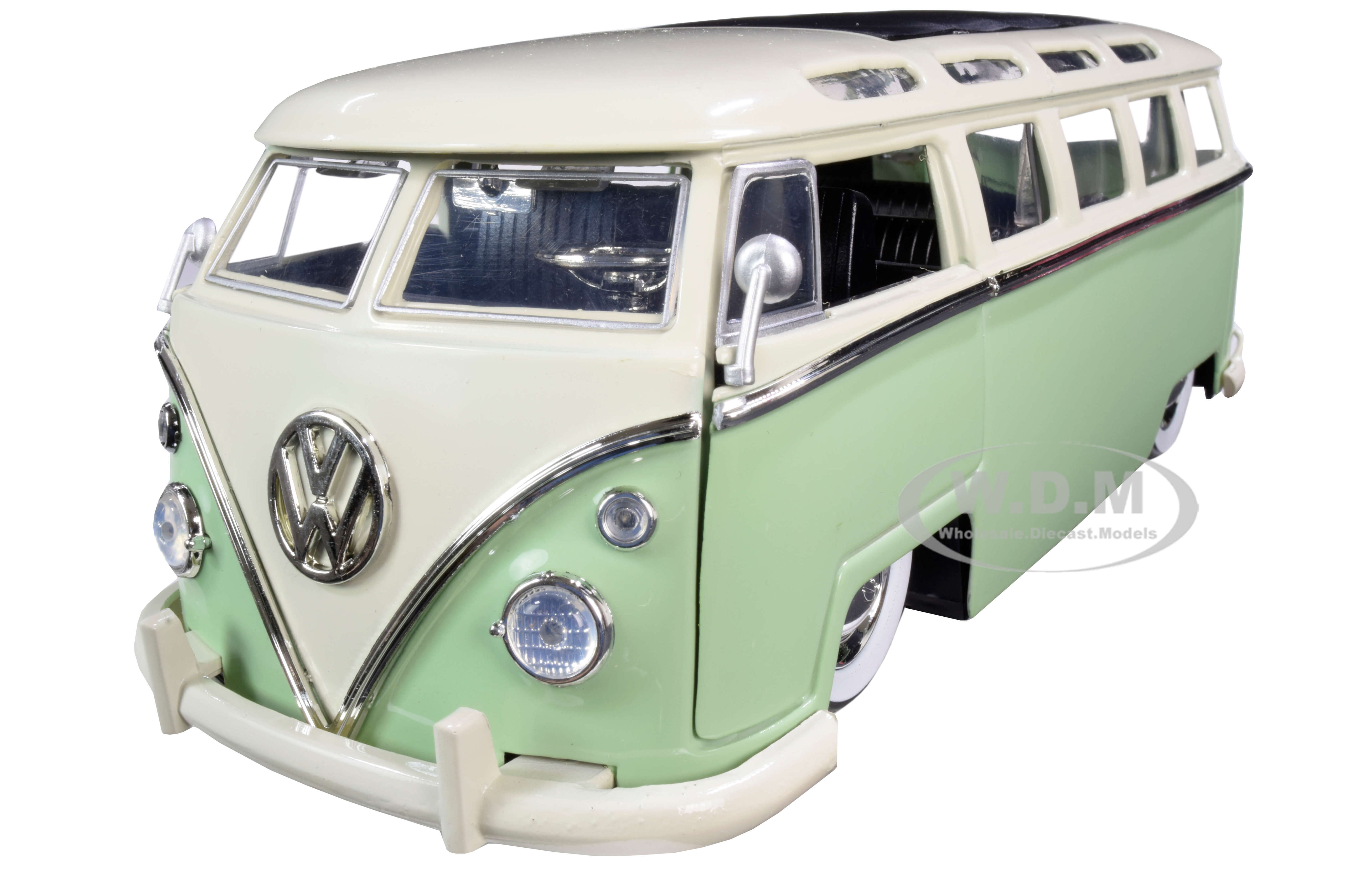 Image of 1962 Volkswagen Bus Light Green and Cream "Bigtime Kustoms" 1/24 Diecast Model by Jada