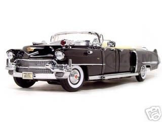 Image of 1956 Cadillac Series 62 Parade Limousine Black with Flags 1/24 Diecast Model Car by Road Signature