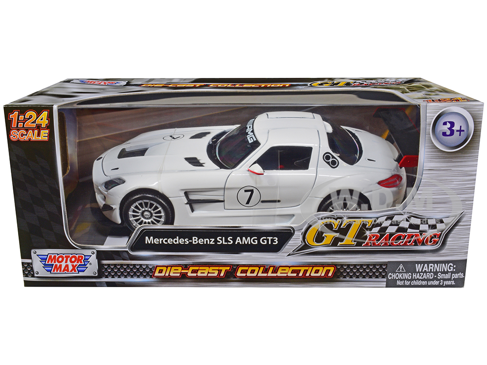 Mercedes-Benz SLS AMG GT3 #7 White GT Racing Series 1/24 Diecast Model Car by Motormax