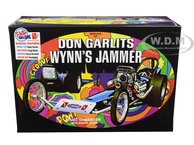 Skill 2 Model Kit Don Garlits Wynns Jammer Dragster with Display Stand 1/25 Scale Model by AMT