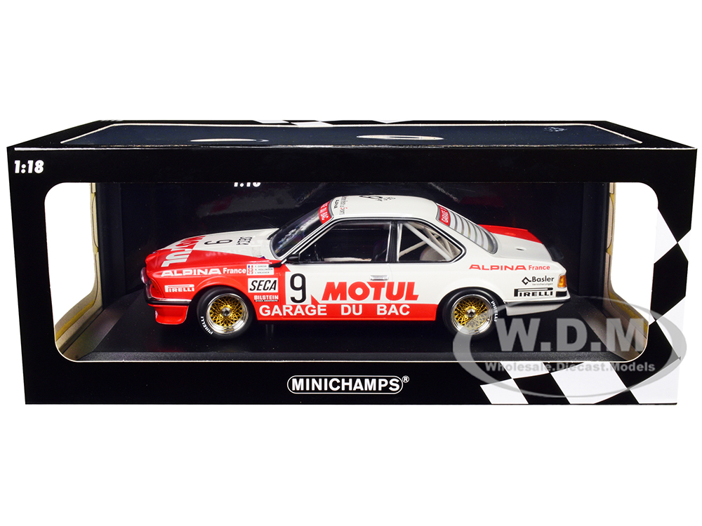 BMW 635 CSi #9 R. Hollinger - F. Giroix - J. Krucker Motul / Garage du Bac 24H of Spa (1984) Limited Edition to 300 pieces Worldwide 1/18 Diecast Model Car by Minichamps