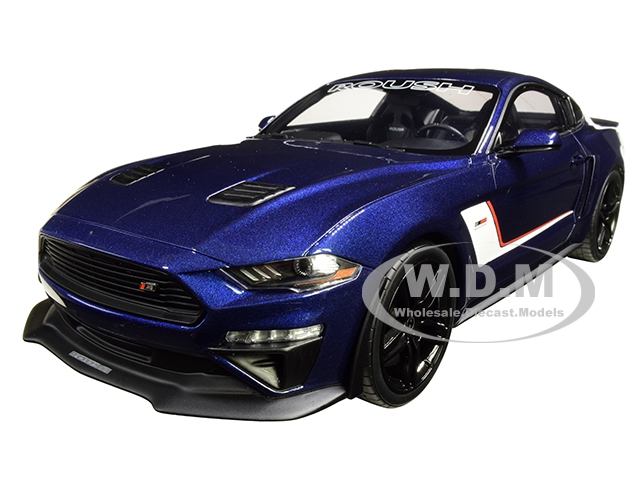 Image of 2019 Ford Mustang ROUSH Stage 3 Kona Blue 1/18 Model Car by GT Spirit for ACME