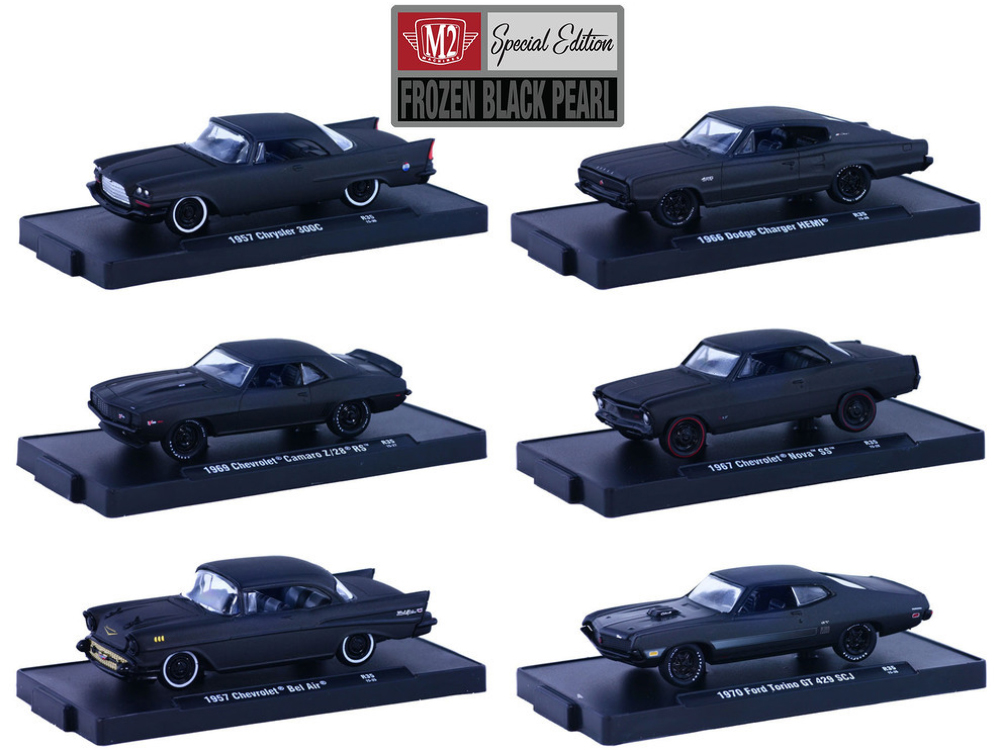 Auto Drivers Frozen Black Pearl Set of 6 pieces Series 35 1/64 Diecast Model Cars by M2 Machines