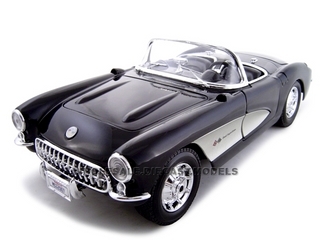 Image of 1957 Chevrolet Corvette Black 1/18 Diecast Model Car by Maisto