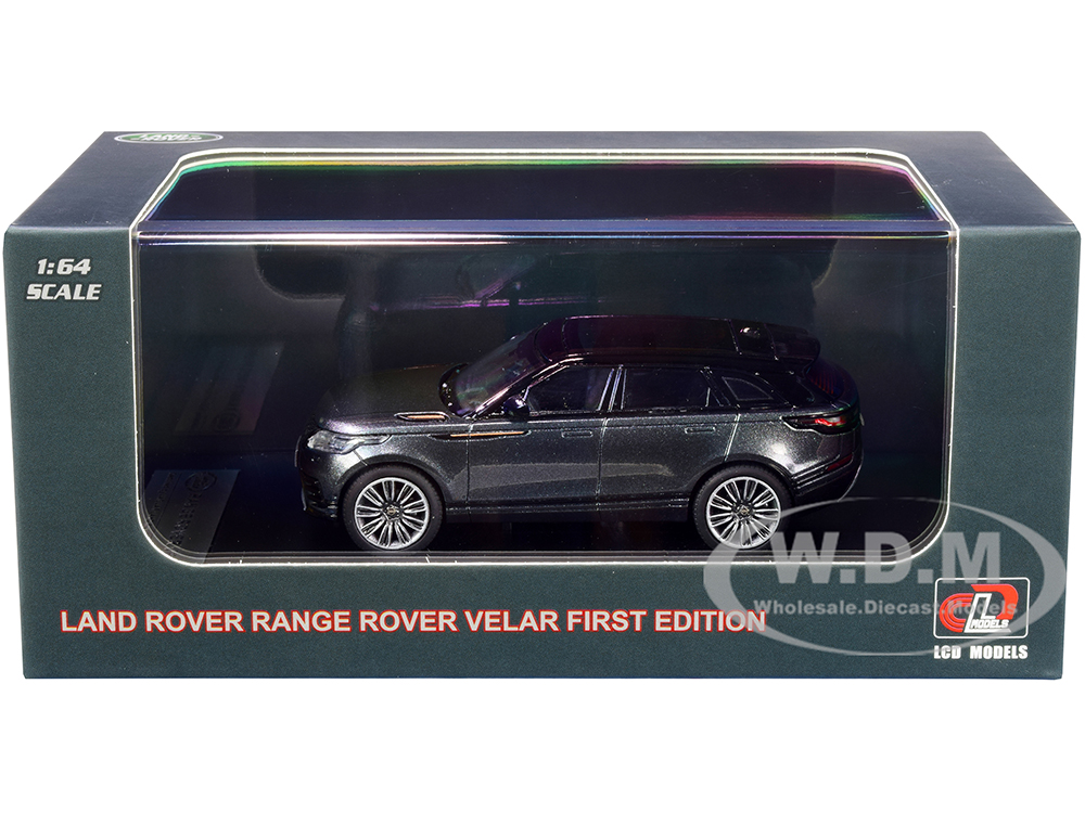 Land Rover Range Rover Velar First Edition With Sunroof Gray Metallic And Black 1/64 Diecast Model Car By LCD Models