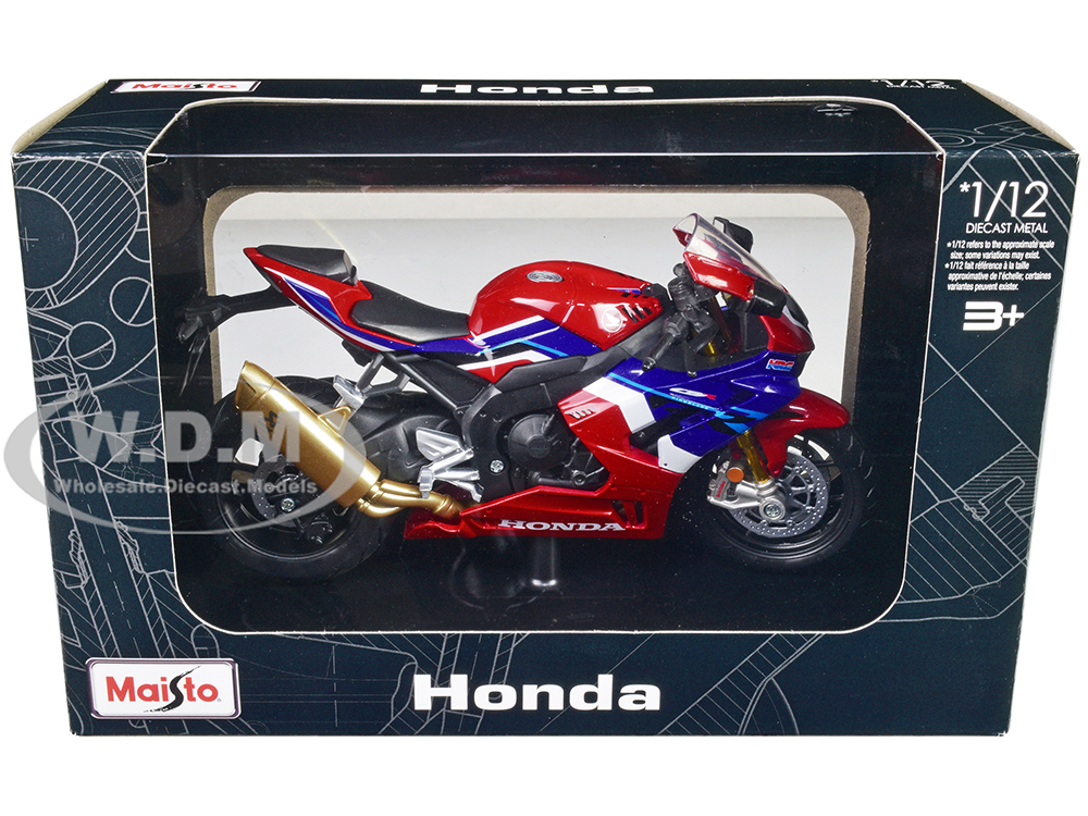 Honda CBR1000RR-R Fireblade SP Red with White and Blue Graphics with Stand 1/12 Diecast Motorcycle Model by Maisto