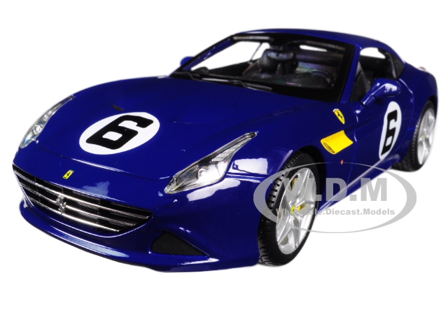 Ferrari California T Blue "sunoco" 6 70th Anniversary 1/18 Diecast Model Car By Bburago