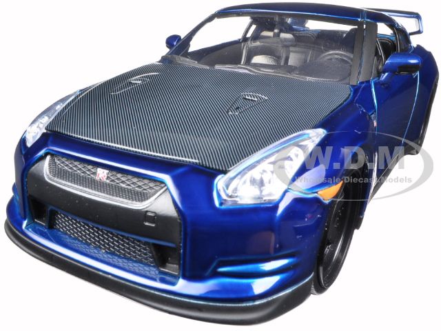 Brians 2009 Nissan GTR R35 Blue "Fast &amp; Furious 7" Movie 1/24 Diecast Model Car by Jada