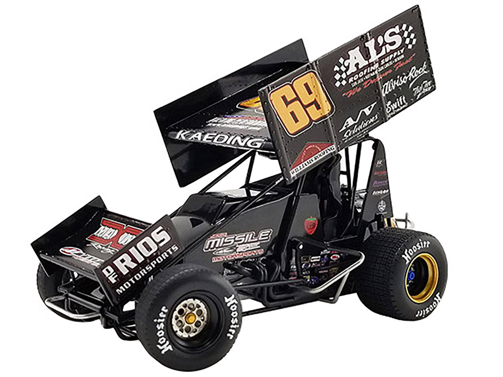 Winged Sprint Car #69 Bud Kaeding Als Roofing Supplies Kaeding Performance World of Outlaws (2022) 1/18 Diecast Model Car by ACME
