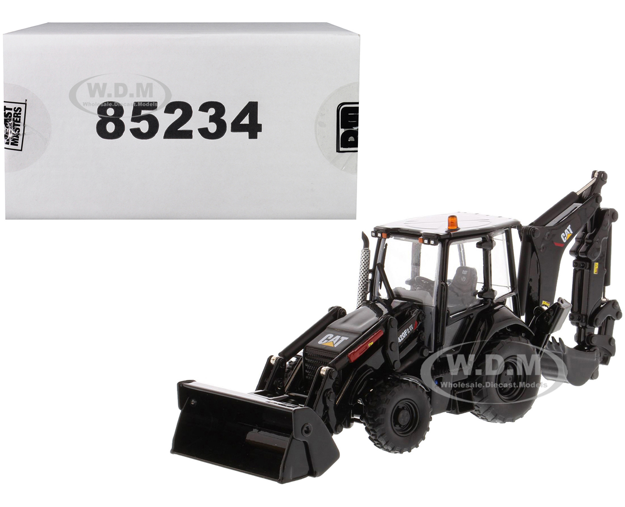 CAT Caterpillar 420F2 IT Backhoe Loader Special Black Paint Finish with Work Tools and Two Figurines 30th Anniversary Edition High Line Series 1/50 Diecast Model by Diecast Masters