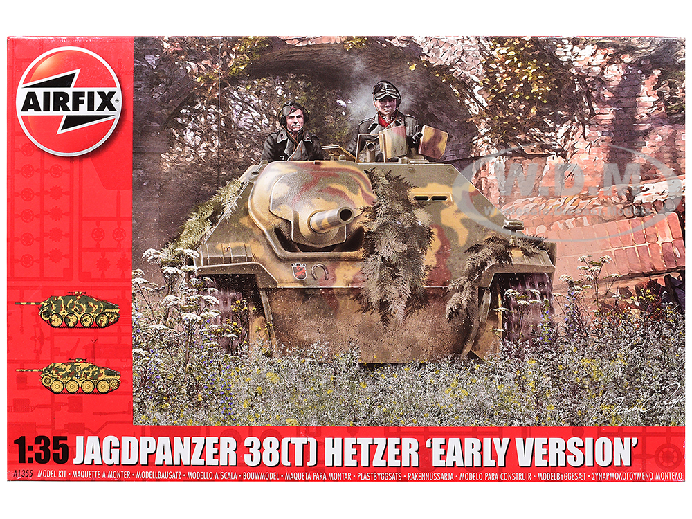 Level 3 Model Kit JagdPanzer 38(t) Hetzer Early Version Tank with 2 Scheme Options 1/35 Plastic Model Kit by Airfix