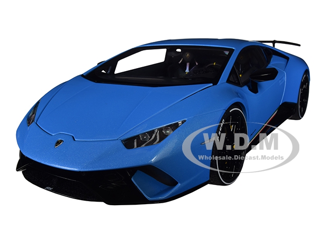 Lamborghini Huracan Performante Pearl Blue With Black Wheels 1/18 Model Car By Autoart