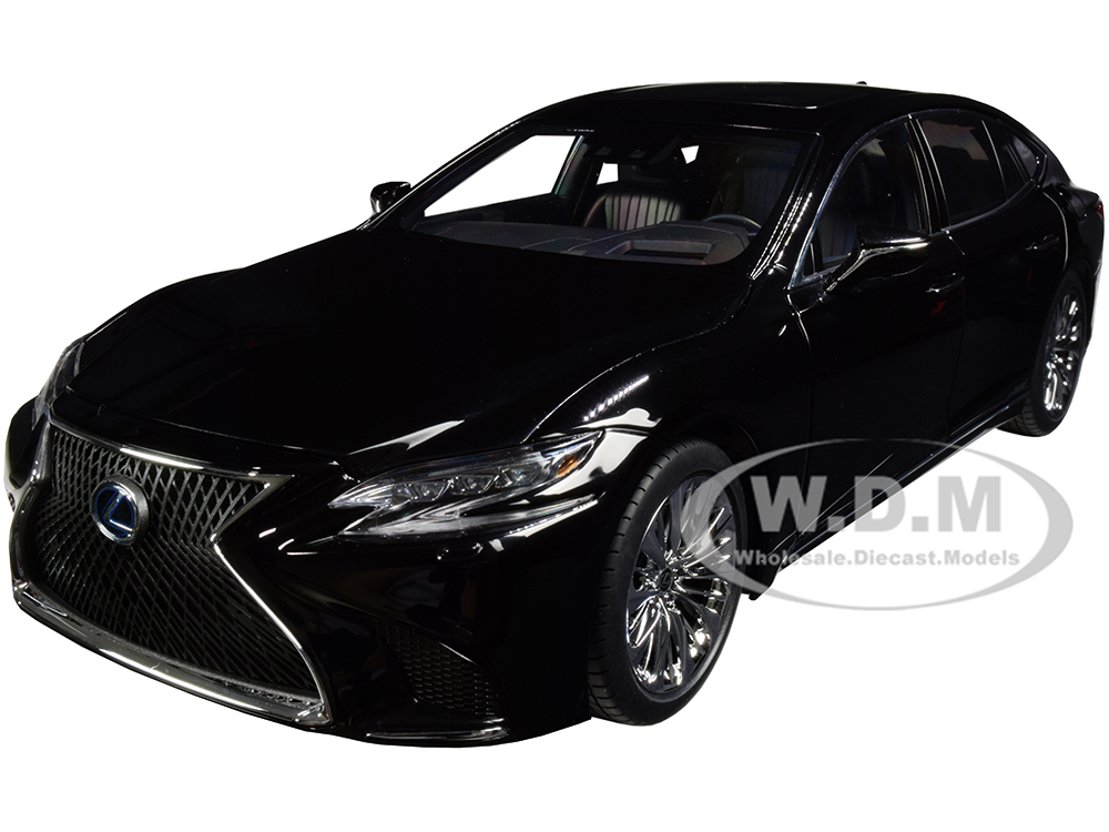Lexus LS 500h Black with Black Interior 1/18 Model Car by Autoart