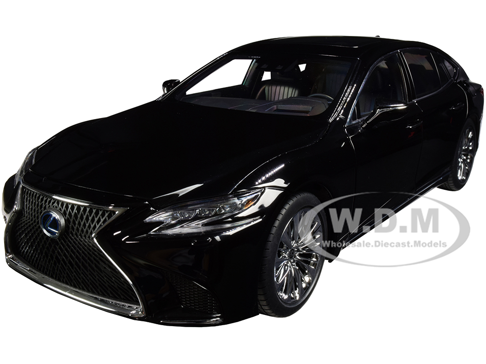 Lexus LS 500h Black With Black Interior 1/18 Model Car By Autoart